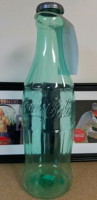 Nwt Coca - Cola Large Contour Bottle Bank - 23 " Tall - Green Plastic