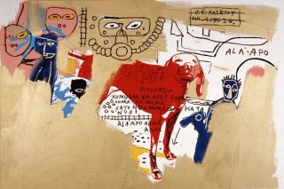 8  X12 " Andy Warhol&jean Michel Basquiat Dog Print On Canvas Wall Picture Bid