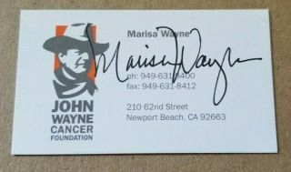 Autographed Marisa Wayne Business Card W/coa Daughter Of John Wayne