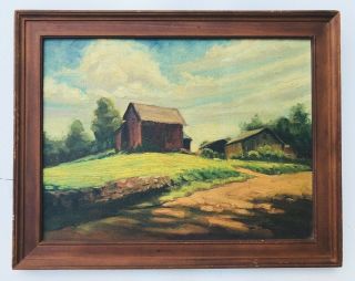 Antique American Impressionist Landscape Oil Painting Ca Ma Ct Pa