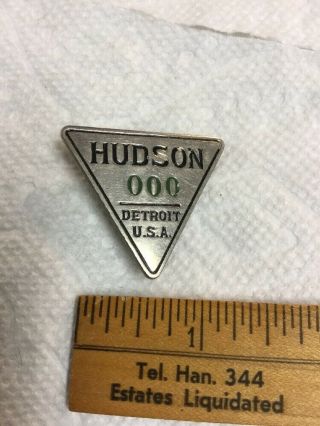 Rare Antique Employee Badge Hudson Motor Car Co Detroit Made By Whitehead & Hoag