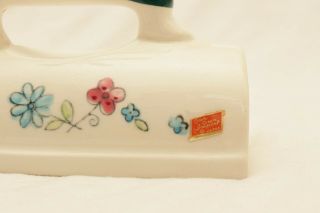 Vintage Ceramic Laundry Sprinkler,  Lady Ironing with Flowers 3