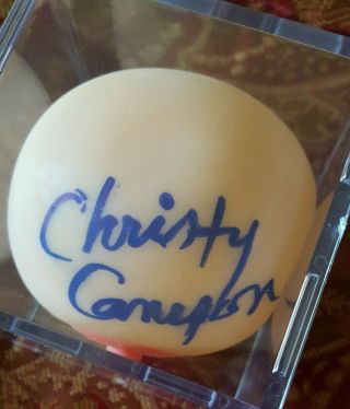 Christy Canyon Signed/autographed Boob Ball W/ Proof Includes Display Cube