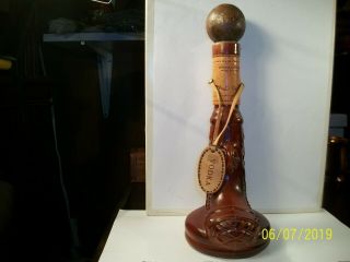 Vintage; Two Tone Brown Gun Shaped Vodka Bottle " Empty " Made In Italy " Rare "