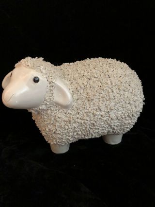 Large Very Unusual Textured Ceramic Lamb Sheep Figurine Italy Easter Lent Italy