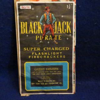 Black Jack Pirate Logo Firecracker Pack Label 80/16 1 1/2 " Charged Flash