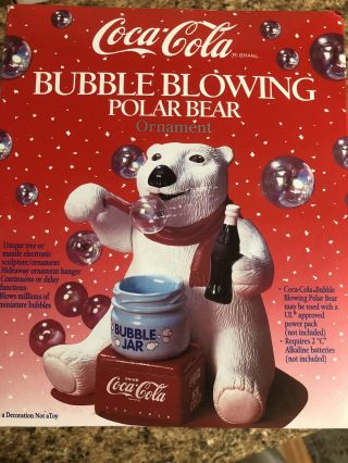 Vintage Coca Cola Bubble Blowing Polar Bear Ornament