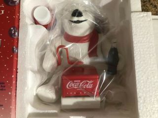 Vintage Coca Cola Bubble Blowing Polar Bear Ornament 2