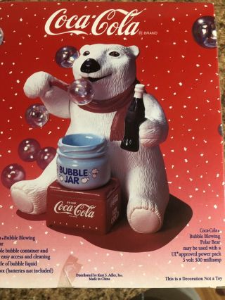 Vintage Coca Cola Bubble Blowing Polar Bear Ornament 6