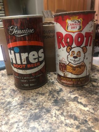 Vintage Hires & Rooti Rootbeer Cans