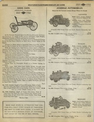 1923 Paper Ad Lafayette Packard Roamer Westcott Pedal Car Irish Mail