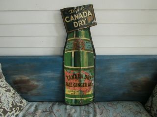 Antique Canada Dry Ginger Pale Ale Metal Sign Rare