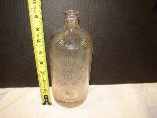 Vintage Heavy Glass Seltzer Water Bottle Saranac Lake York M Curran