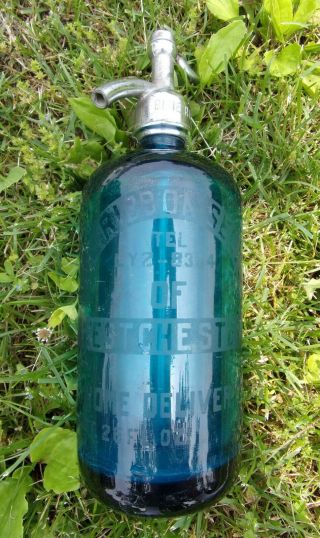 Blue Seltzer Water Bottle - Blue Ribbon West Chester Tel Ly2 - 8324