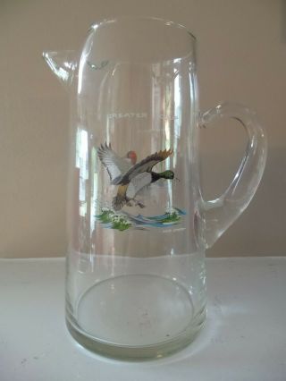 Vintage Ned Smith Signed Glass Duck Pitcher 9 In Tall