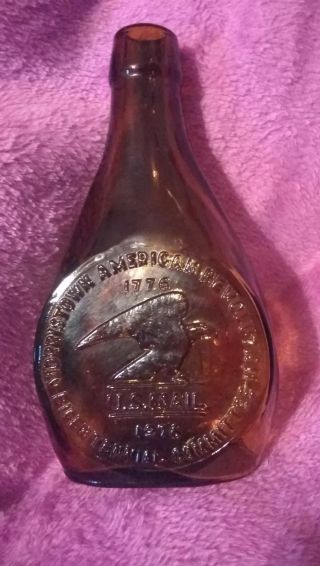 Us Mail Bicentennial Commemorative Amber Bottle Decanter Morristown Jersey
