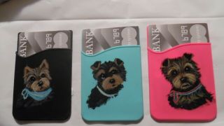 Yorkie Hand Painted Yorkshire Terrier 3 Credit Card Holders