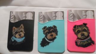 Yorkie hand painted Yorkshire Terrier 3 Credit Card holders 2