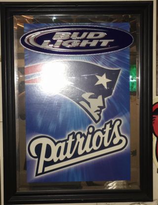 Patriots Bud Light Mirror Sign
