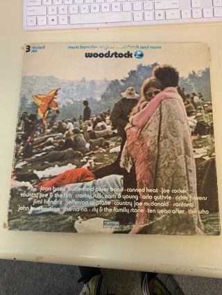 1970 Woodstock 3 Record Set Sd3 - 500 Cotillion Records Vinyl Lp Album
