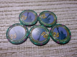President Casino Yorker $25 Poker Chips 5 Chips