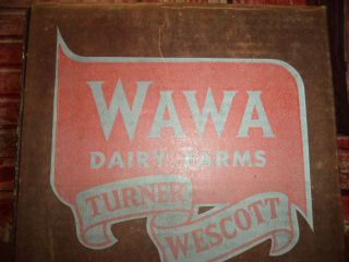 Vintage 1960s WAWA TURNER WESCOTT PA Diary Farms Milk Bottle CardBrd Crate Box 2