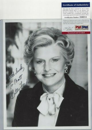 Betty Ford Autographed 8x10 Photo Psa Usa First Lady (pers)