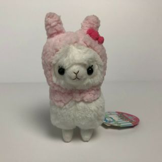 Amuse Fluffy Hooded Kids Alpacasso White Bunny Girl (12cm) Arpakasso Plush Japan
