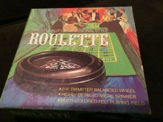 Pacific Game Roulette Set 8 3/8 " Wheel With Felt Playing Field Made Usa