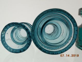 CORNFLOWER BLUE CD 164 AND CD 106 MCLAUGHLIN GLASS INSULATOR 3