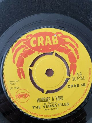 The Versatiles - Spread Your Bed / Worries A Yard.  7 Inch Vinyl,  1969.