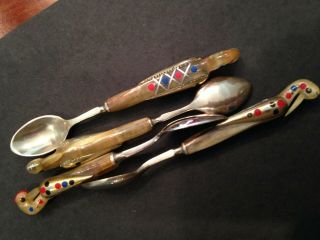 4 Pelican Bird Spoons