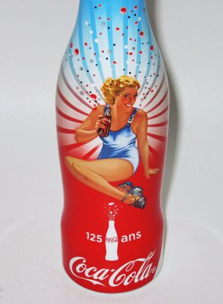 Full Sexy Pin Up Girl 125th Anniversary Aluminum Coca Cola Bottle Coke