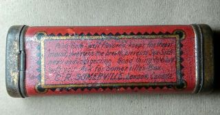 ANTIQUE 1898 SOMERVILLE ' S TIN BOX CHEWING GUM PINEAPPLE (Empty box). 3