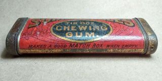 ANTIQUE 1898 SOMERVILLE ' S TIN BOX CHEWING GUM PINEAPPLE (Empty box). 4