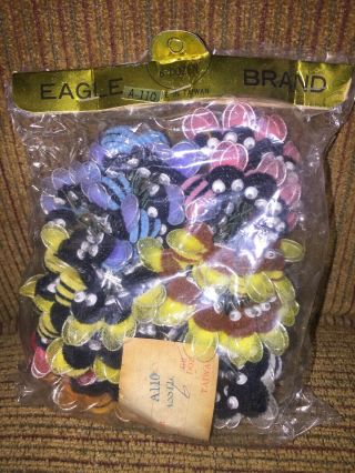 Vintage 6 Dozen Chenille Craft Bumble Bees Pipe Cleaner Package