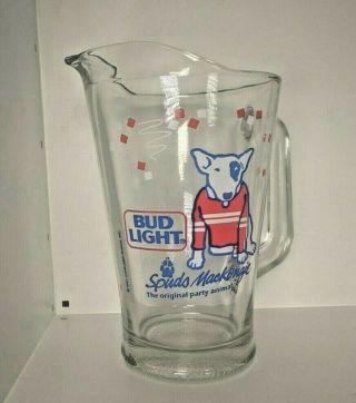 Vintage Bud Light 1987 Spuds Mackenzie Glass Budweiser Beer Pitcher 48 Oz