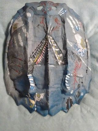 Vintage Hand Painted Alligator Snapping Turtle Shell