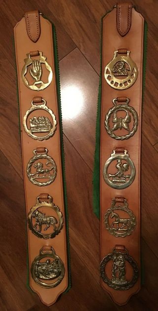 10 Vintage Horse Brass Medallions