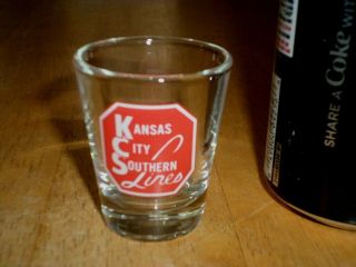 Kansas City Southern Lines - Railroad,  Clear Glass Shot Glass,  Vintage