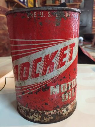 Vintage Rocket 1 Qt Oil Can Metal