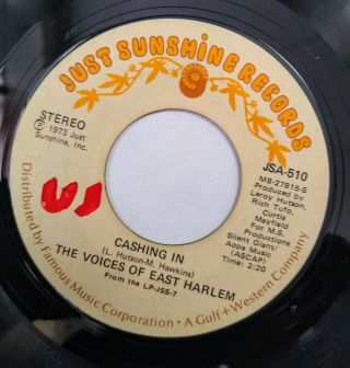 The Voices Of East Harlem Cashing In / I Like Having You Around 45 Funk Soul Vg