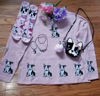 Very Limited Boston Terrier Ladies Dog Sweater Blouse Small & Medium Only