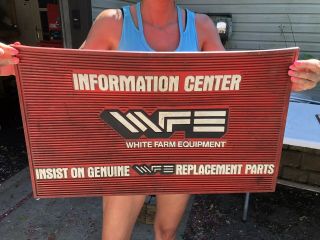 Vtg White Farm Equipment Sign Store Dealership Display Gas Shop Floor Mat Rare