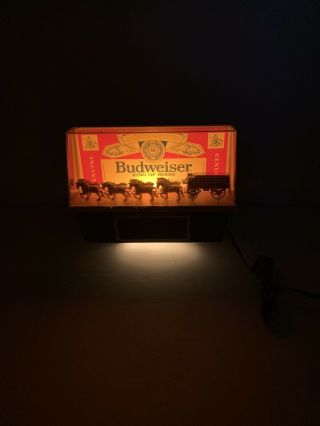 Vintage 1980s Budweiser Clydesdale Lighted Bar Clock Cash Register Topper