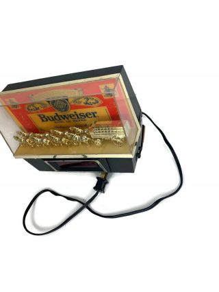 Vintage 1980s Budweiser Clydesdale Lighted Bar Clock Cash Register Topper 3