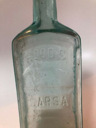 Hood ' s Sarsaparilla Bottle Lowell,  Mass Antique Vintage 2