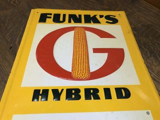 Vintage NOS 10”x16” Funks G.  Hybrid Seed Corn Field Sign 3