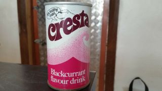 Rare Vintage Tin Schweppes Cresta Black Currant Empty Cool Soft Drink Can