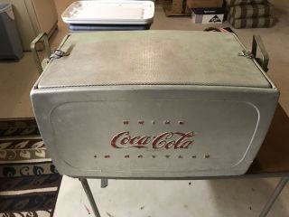 Vintage Aluminum Coca Cola Cooler Circa 1950s